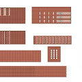 Building Exterior Wall Design With Various Perforated Brick Patterns And Textures 3d model