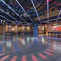 Modern Nightclub Interior With Colorful Lights And Spacious Dance Floor