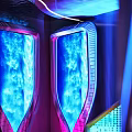 Modern KTV Interior Design With Colorful Lighting Stage And Comfortable Seating Area