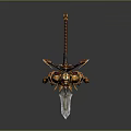 Man In Horned Armor With Red Gold Attire And Spiked Cloak Standing On Base