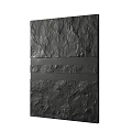 Dark Textured Wall Paneling With Horizontal Decorative Strips For Modern Interior Design 3d model
