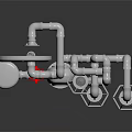 modern pipe heating system steam pipe 3d model