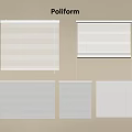Poliform Window Blinds in Various Styles for Modern Home Interior Design 3d model