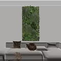 Living Plant Wall In Modern Living Room Interior With White Wall And Sofa Decor
