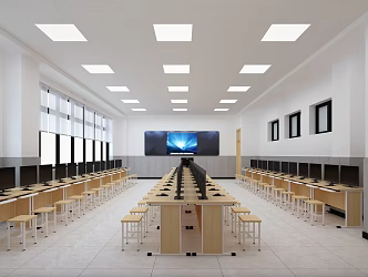 Modern Classroom Computer Classroom 3d model