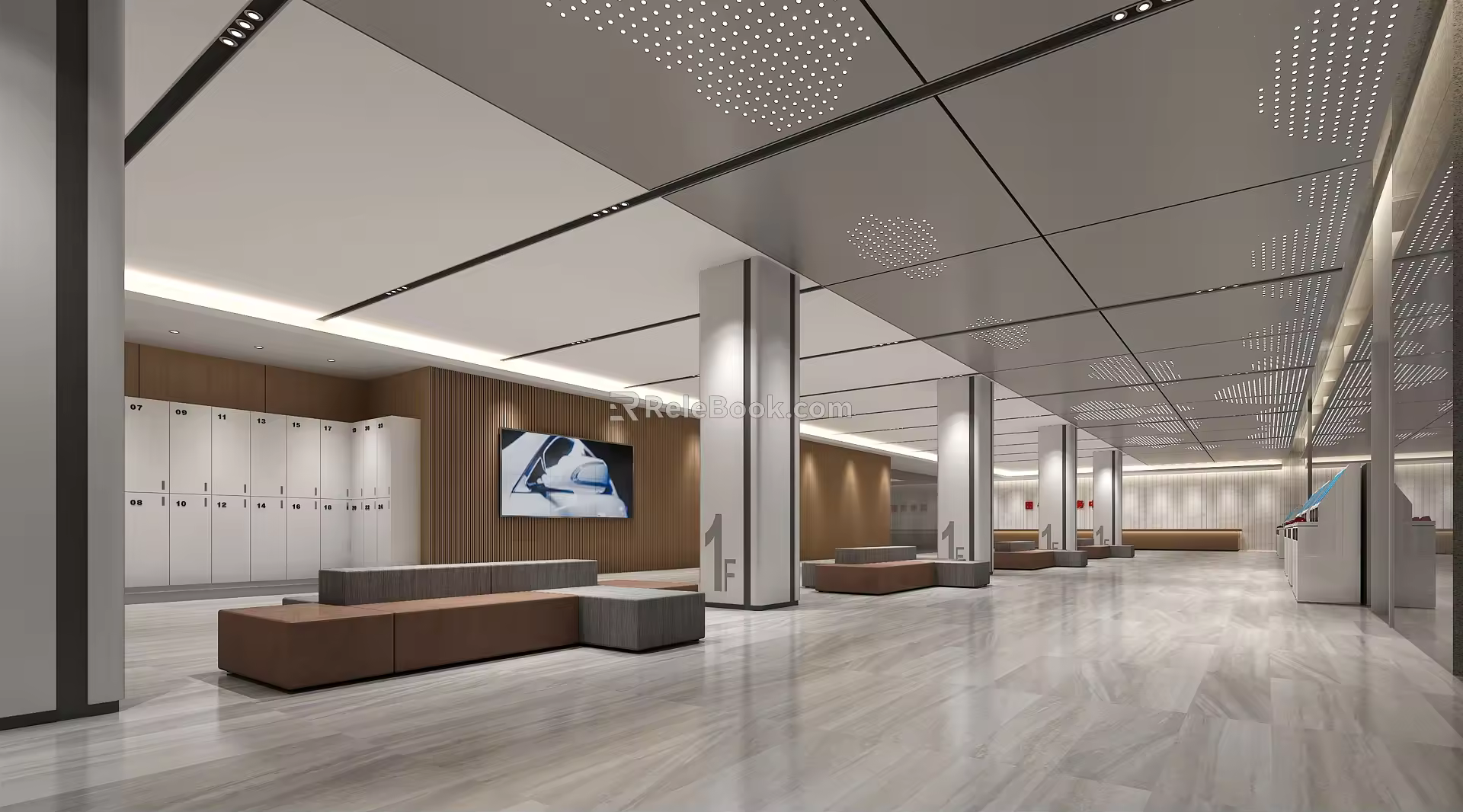 Modern Hall Library Hall 3d model