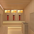Modern Sauna Interior Design With Wooden Walls Stoves And Warm Lighting