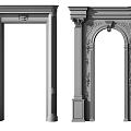 Classical Door Arch Designs With Carved Columns And Decorative Architectural Elements 3d model
