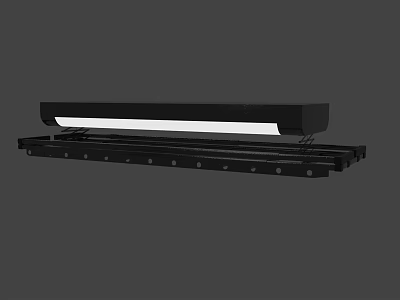 Modern Black Clothes Hanger With LED Light For Wardrobe Closet Design 3d model