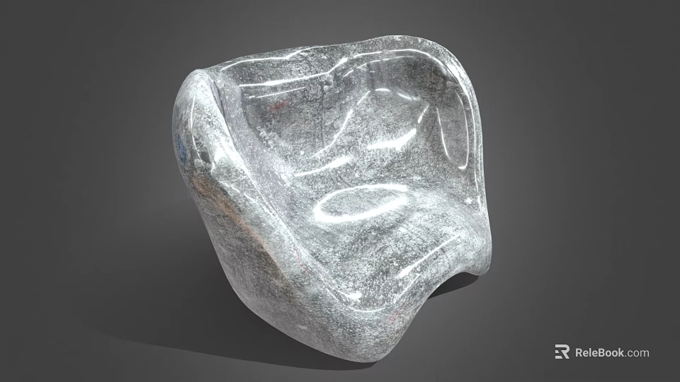 Transparent Textured Leisure Chair With Modern Unique Shape And Glossy Surface 3d model 