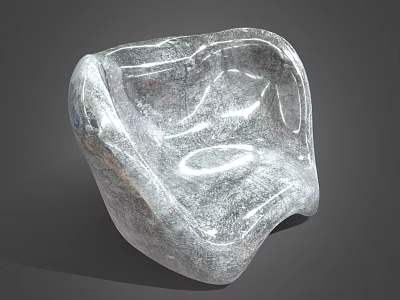 Transparent Textured Leisure Chair With Modern Unique Shape And Glossy Surface 3d model