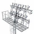 Outdoor Lights High Pole Structure With Multiple Lamp Heads Metal Frame For Large Area Illumination
