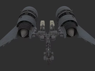 Futuristic Sci Fi Weapon With Dual Large Barrels And Symmetrical Mechanical Design 3d model