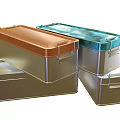 Dinnerware Set Storage Metal Boxes With Colorful Lids And Stackable Design 3d model