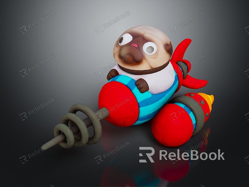 Modern game character dog toy rocket cartoon dog model