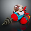 Modern game character dog toy rocket cartoon dog 3d model