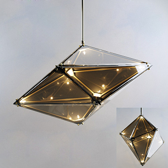 Industrial LOFT shaped chandelier luminaire 3d model