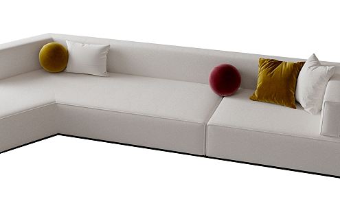 Modern corner sofa fabric multi-person sofa 3d model