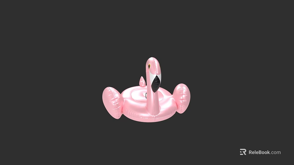 Pink Flamingo Inflatable Swim Ring For Summer Pool Water Fun Activities 3d model 