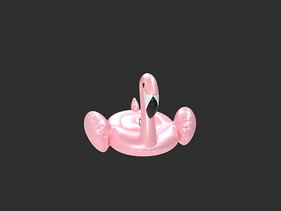 Pink Flamingo Inflatable Swim Ring For Summer Pool Water Fun Activities 3d model