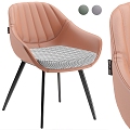 Modern Grey Pink Leather Book Chair Single Chair Dining Chair 3d model