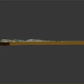 Detailed Terrain Model With Green Areas Blue Water Body Buildings And Pathways