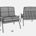 Modern Black Upholstered Single Sofa with Walnut Wooden Frame Slatted Backrest and Armrests