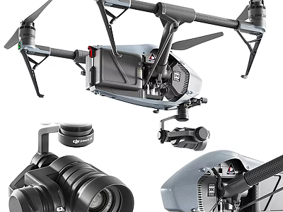 Smart Machine Drone Featuring High Quality Camera And Accessories For Aerial Use 3d model