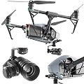 Smart Machine Drone Featuring High Quality Camera And Accessories For Aerial Use 3d model