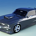 Black Classic Muscle Car With Sleek Body Dual Doors And Alloy Wheels