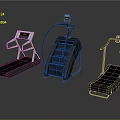 Different Home Fitness Equipment With Treadmills Step Machines And Digital Panels
