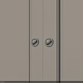 Light Colored Cabinet Doors With Silver Round Knobs And Simple Frame Design 3d model