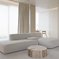 Modern Minimalist Apartment Bedroom Interior With Light Tones
