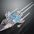 Futuristic Sci Fi Starship With Small Spacecraft 3d model