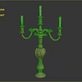 Ornate Vintage Brass Candelabra With Three Decorative Arms And Carved Base Design