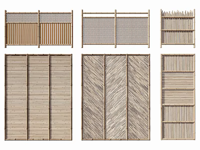 Bamboo Decorative Screens With Various Woven Patterns And Partition Designs 3d model