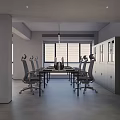 Modern Public Office Area Interior With Desks Ergonomic Chairs Large Windows And Storage Cabinets