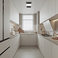 Modern Kitchen Cabinet Hanging Cabinet Kitchen Supplies Range Hood Oven 3d model