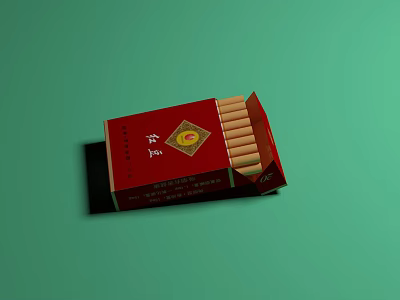 Red Cigarette Pack As Daily Household Item With Opened Box And Cigarettes 3d model