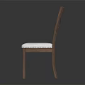 Stylish Wooden Dining Chair With Cross Back Design White Upholstered Seat And Nailhead Trim