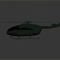 Green Utility Helicopter 3D Render with Detailed Exterior on Gray Background