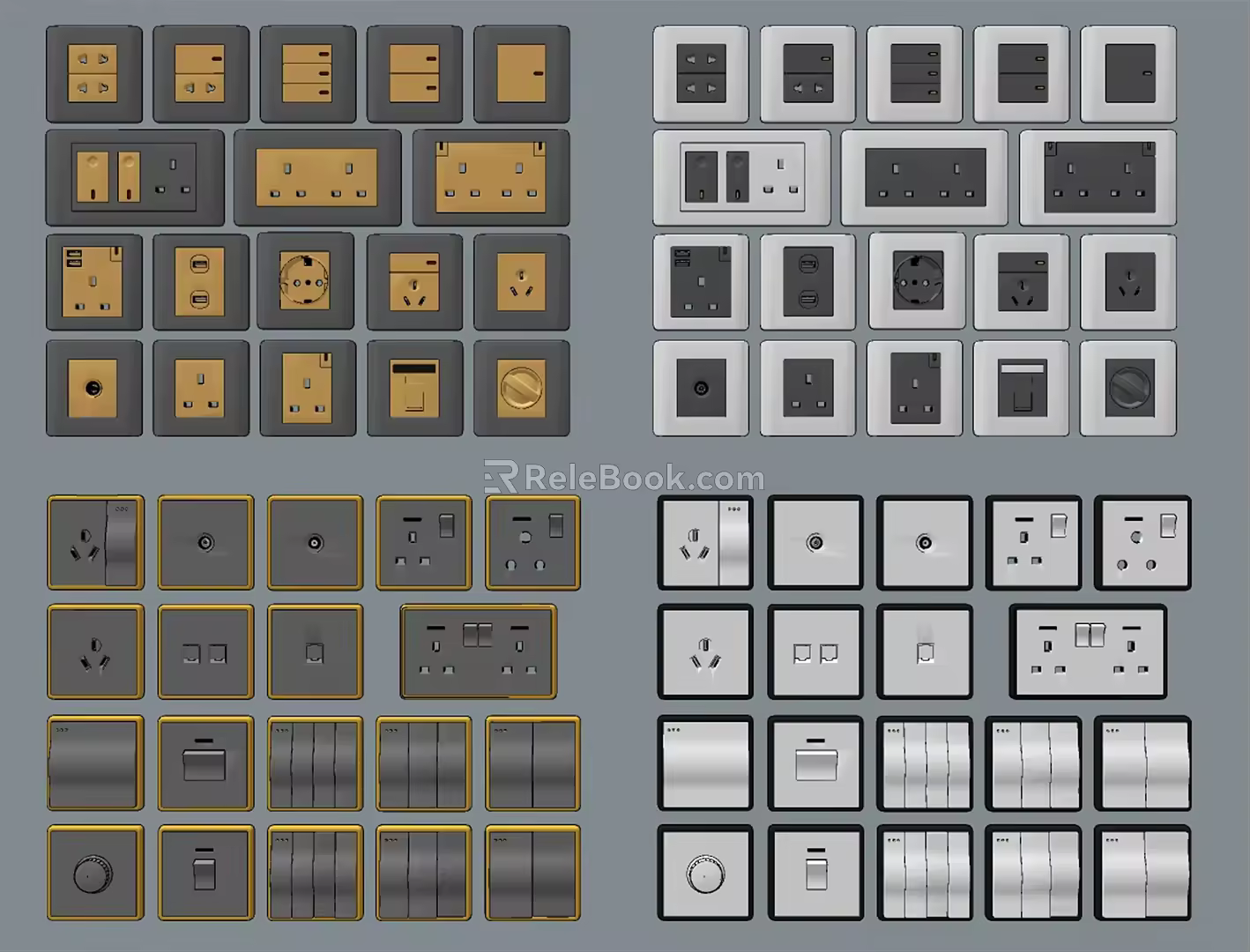Modern socket switch socket 3d model