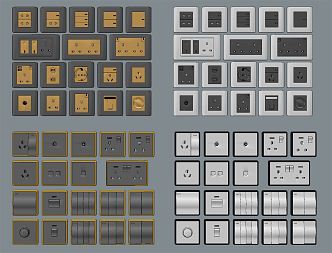 Modern socket switch socket 3d model