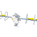 Children's Playground Balance Beam With Rabbit Design And Yellow Seats