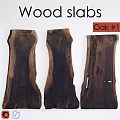 Rustic Dining Table Featuring Solid Oak Wood Slabs With Natural Grain