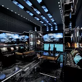 Modern KTV Space With Stylish Lighting Big Screens And Comfortable Seating 3d model