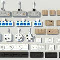 Modern Electrical Switch Panels In Various Styles And Colors With Socket Designs For Home 3d model