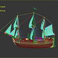 Wooden Sailing Ship Model Classic Handmade Detailed Vintage Maritime Decorative Watercraft