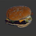 Juicy Hamburger With Sesame Seed Bun Beef Patty Cheese And Lettuce