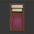 Colorful Books Stacked On Wooden Tray For Home Living Essentials
